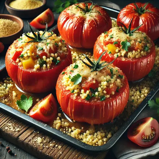 Gratinierte Tomaten mit Couscous-Füllung - Exclusive Food GmbH Gratinierte Tomaten mit Couscous-Füllung - Exclusive Food GmbH