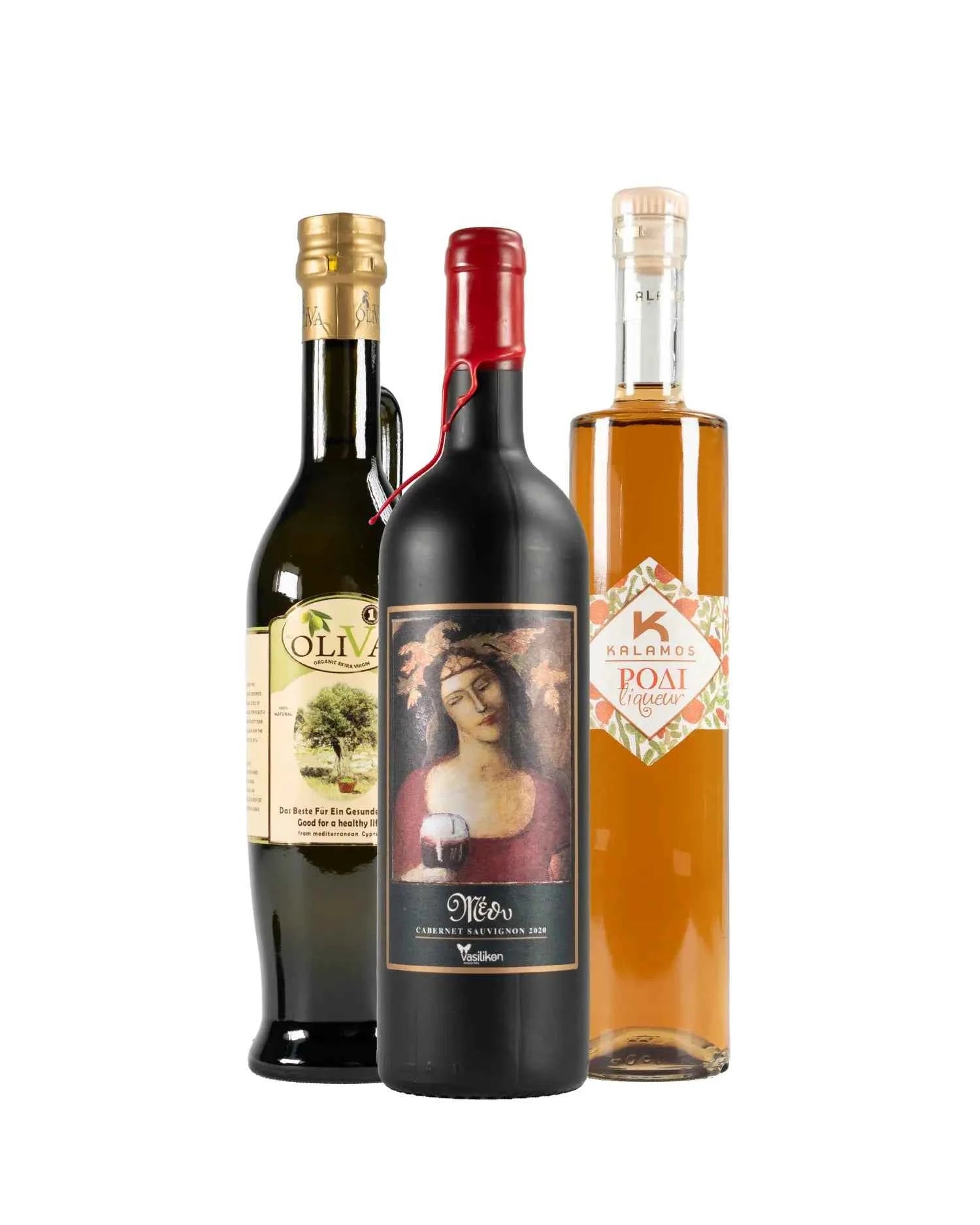 Rotwein, Liqueur, Olivenöl Bundle