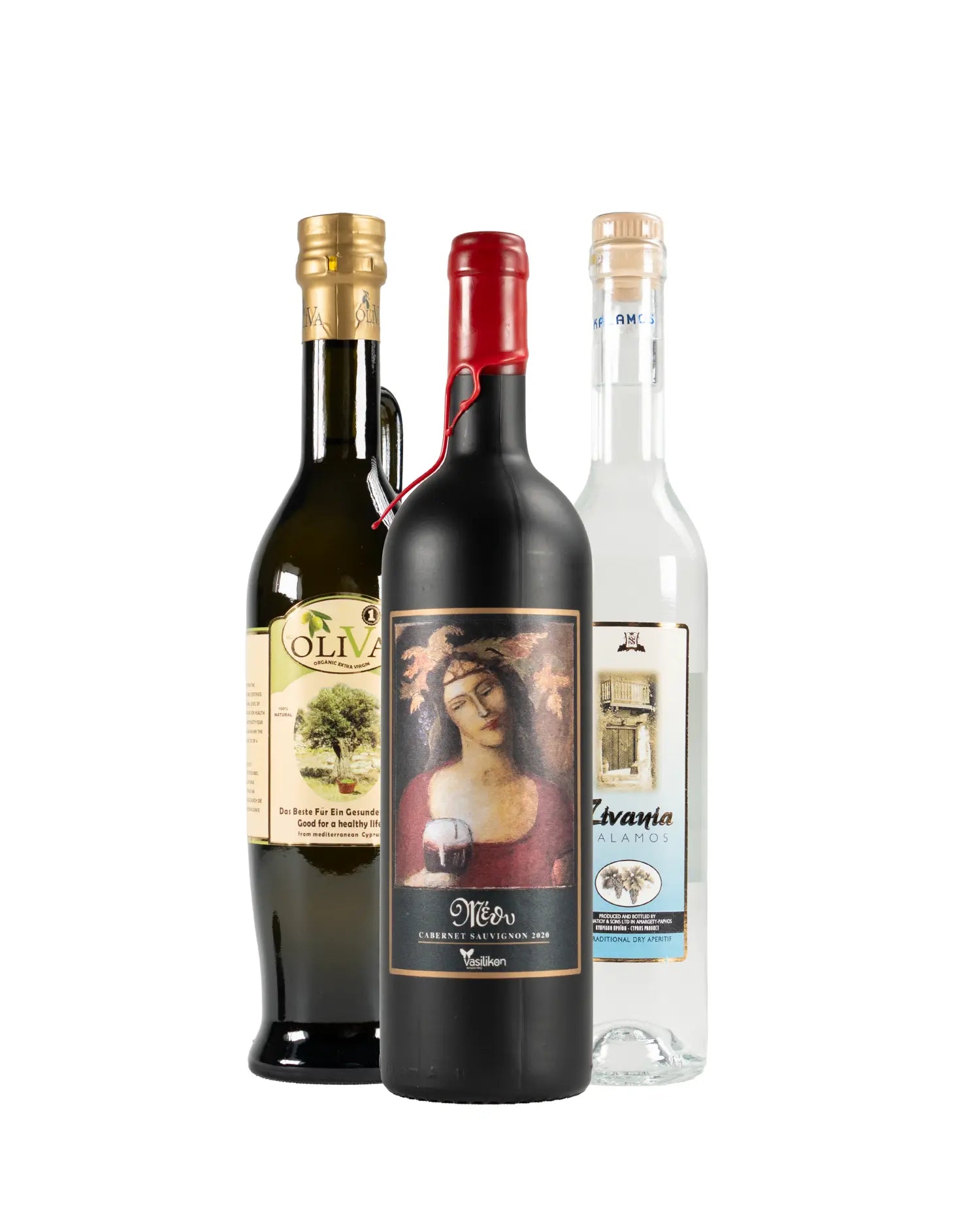 Rotwein, Zivania weiß, Olivenöl Bundle - Exclusive Food GmbH