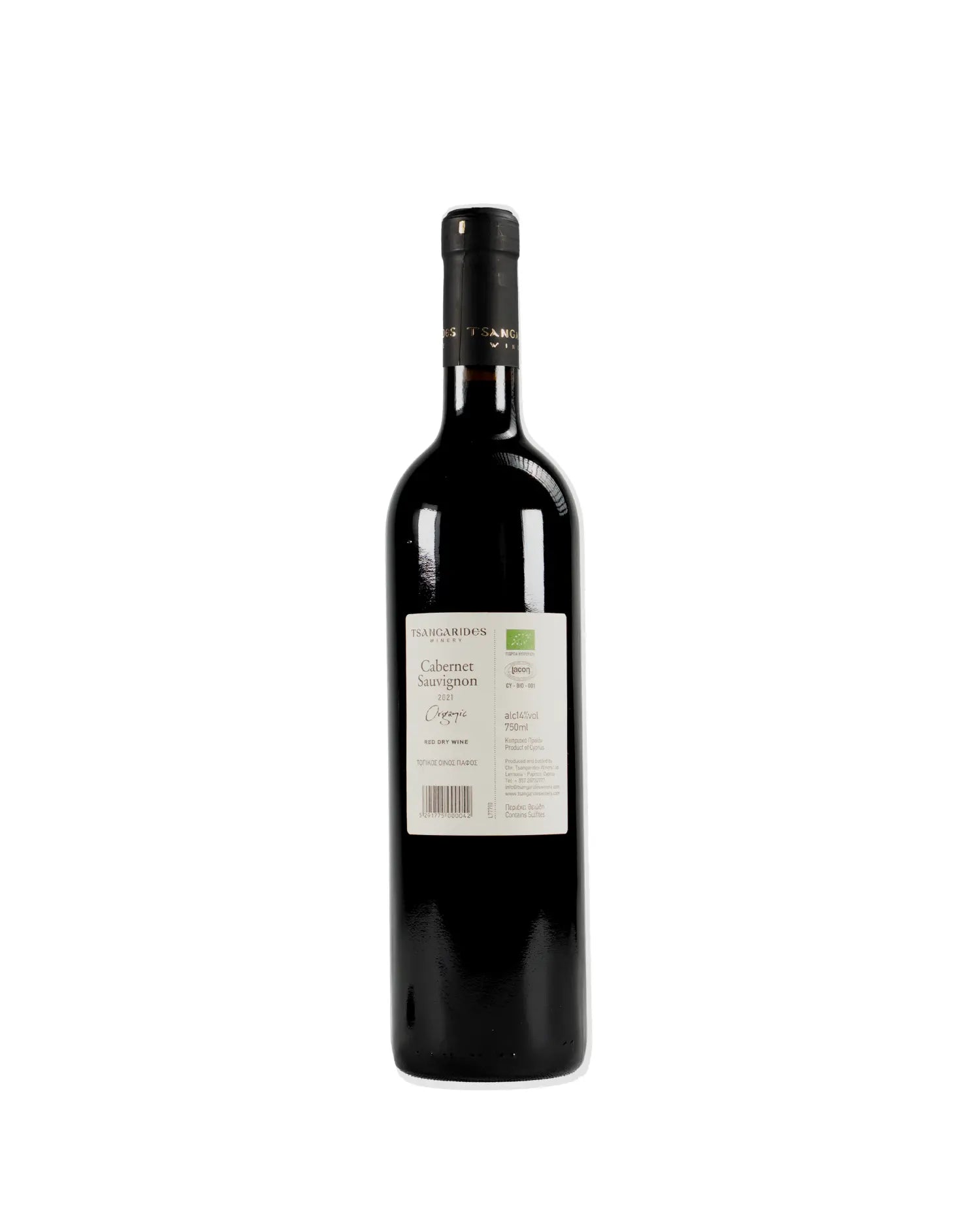 Tsangarides Cabernet Sauvignon 2021 (Bio Rotwein trocken) - Flasche 0,75 Liter - Exclusive Food GmbH