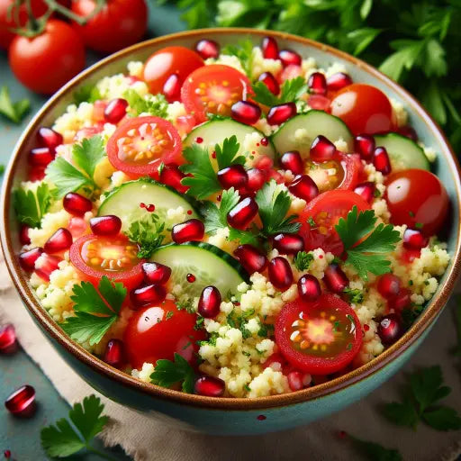 Couscoussalat mit Granatapfelkernen - Exclusive Food GmbH