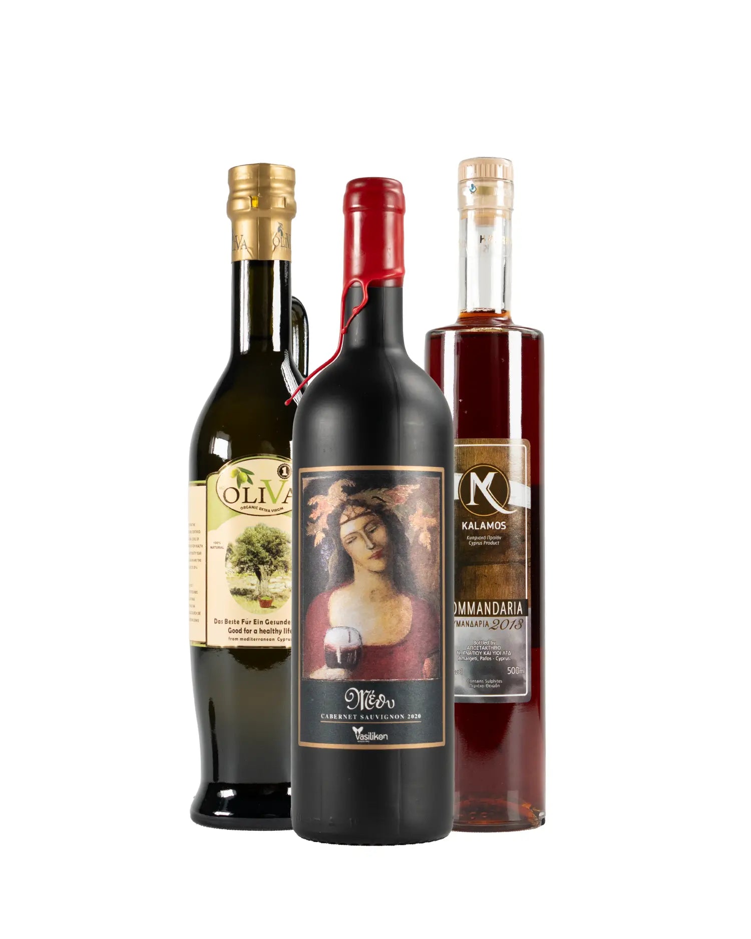 Rotwein, Commandaria und Olivenöl Bundle